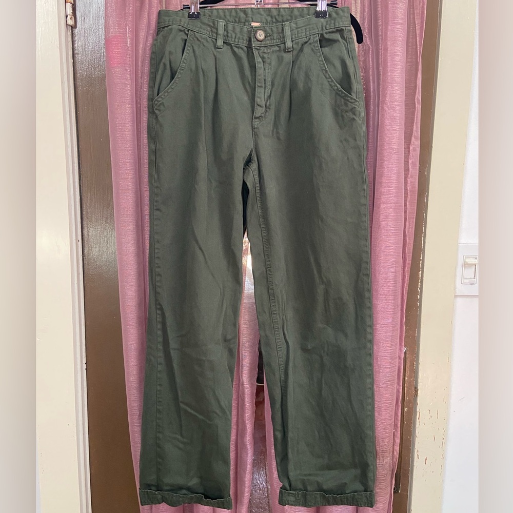Free People Chino Army Green Pants